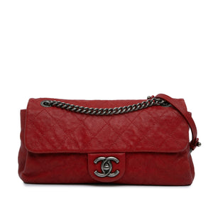 Chanel Medium Quilted Caviar Easy Flap Red