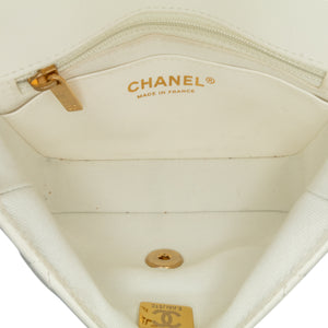 Chanel Mini Square Classic Lambskin Casino Royale Charms Single Flap White