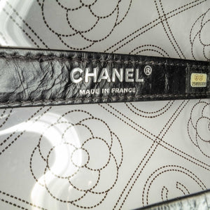 Chanel Crumpled Calfskin PVC Camellia Bucket Black