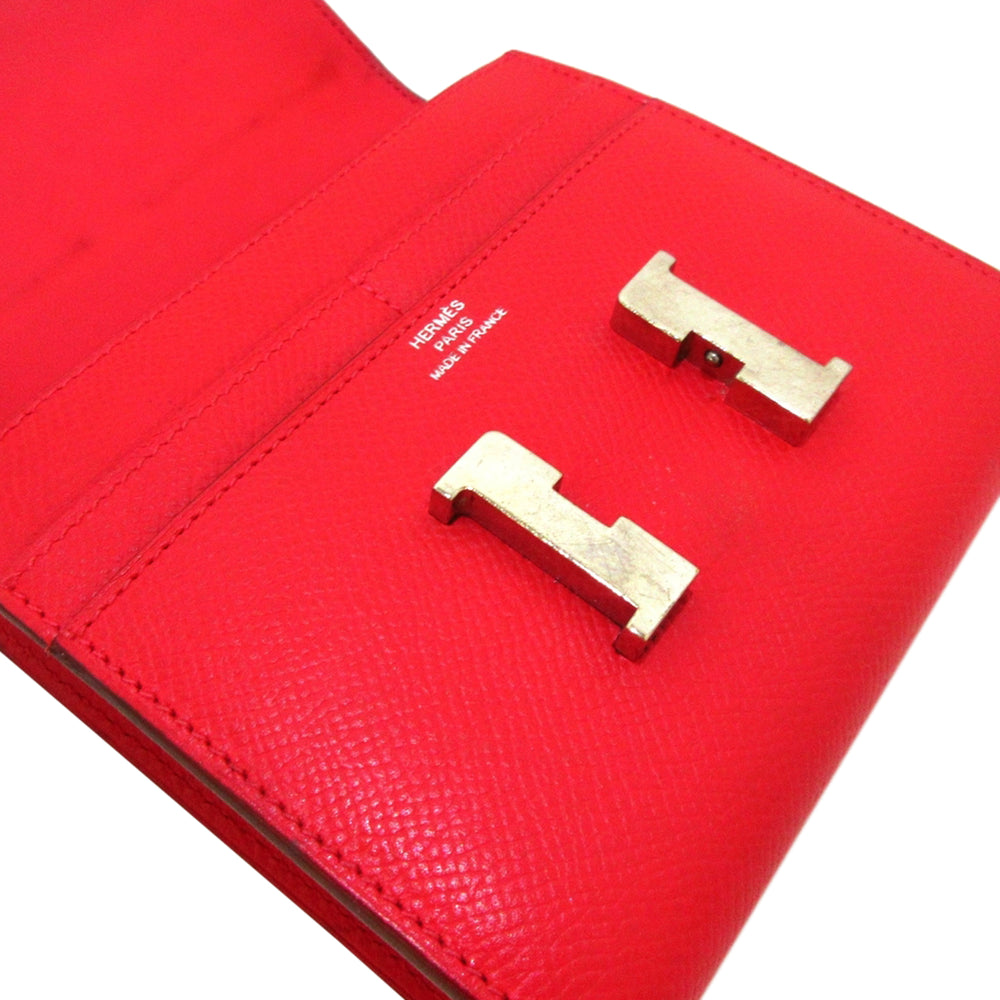 Hermès Epsom Constance Compact Wallet Red