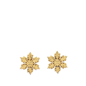 Chanel Gold Plated CC Snowflake Clip On Earrings Gold