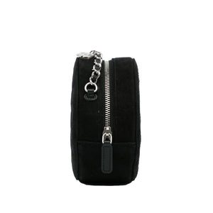 Chanel Suede Cocostellar Round Clutch on Chain Black