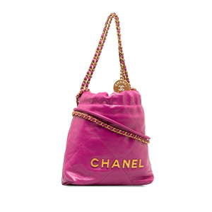 Chanel Mini Calfskin 22 Hobo Pink