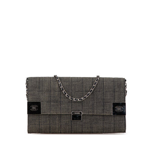 Chanel Denim Choco Bar Chain Flap Gray