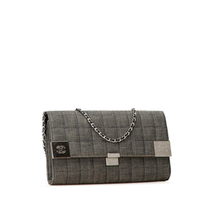 Chanel Denim Choco Bar Chain Flap Gray