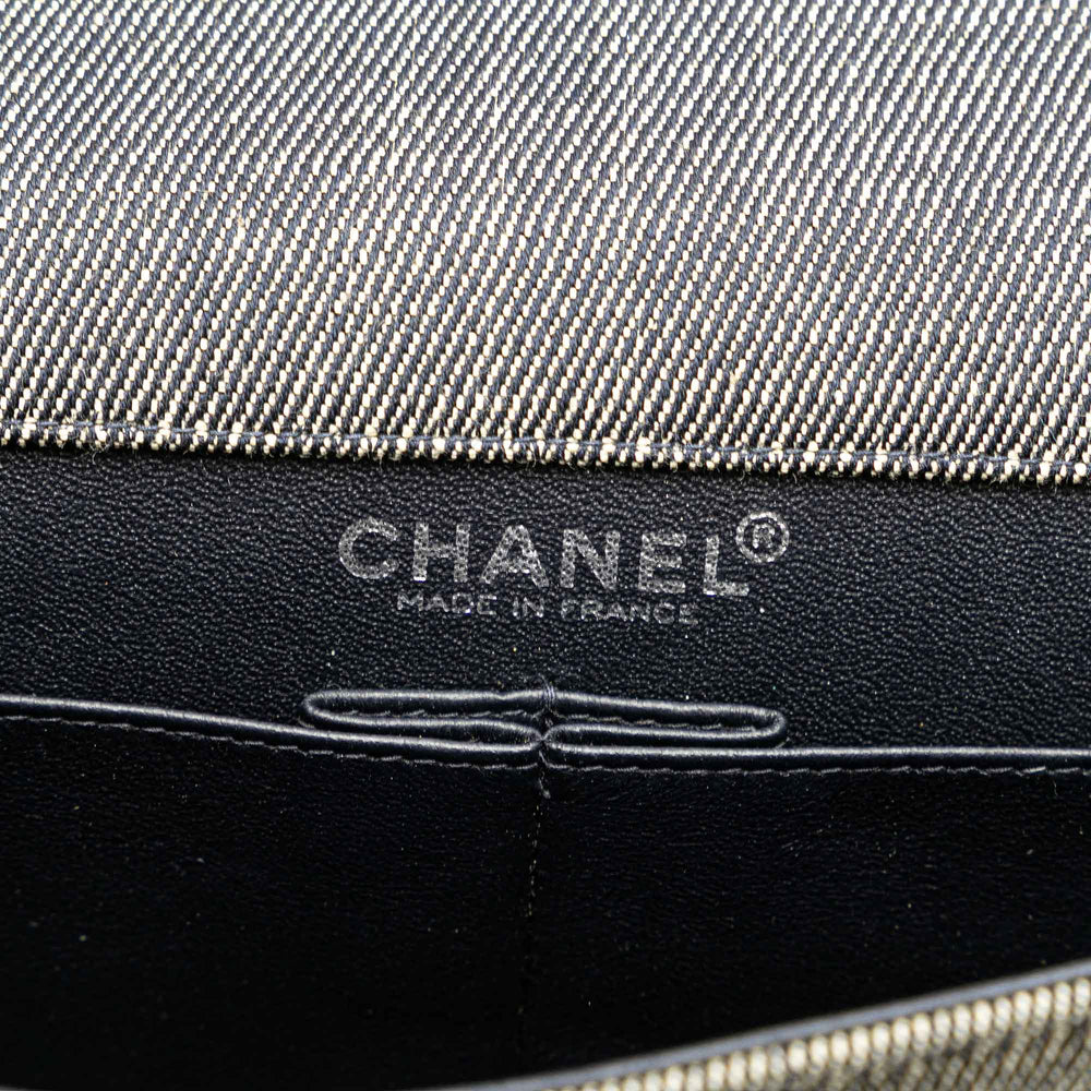 Chanel Denim Choco Bar Chain Flap Gray