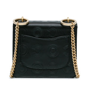 Chanel Mini Square Coco Embossed Calfskin Flap Black