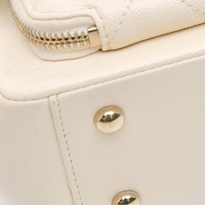 Chanel Small Caviar Business Affinity Top Handle Flap White