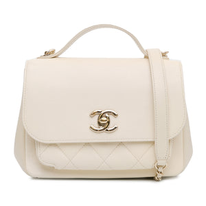 Chanel Small Caviar Business Affinity Top Handle Flap White