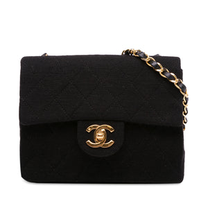 Chanel Mini Square Classic Jersey Flap Black