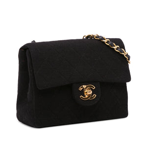 Chanel Mini Square Classic Jersey Flap Black