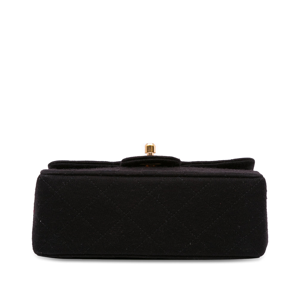 Chanel Mini Square Classic Jersey Flap Black