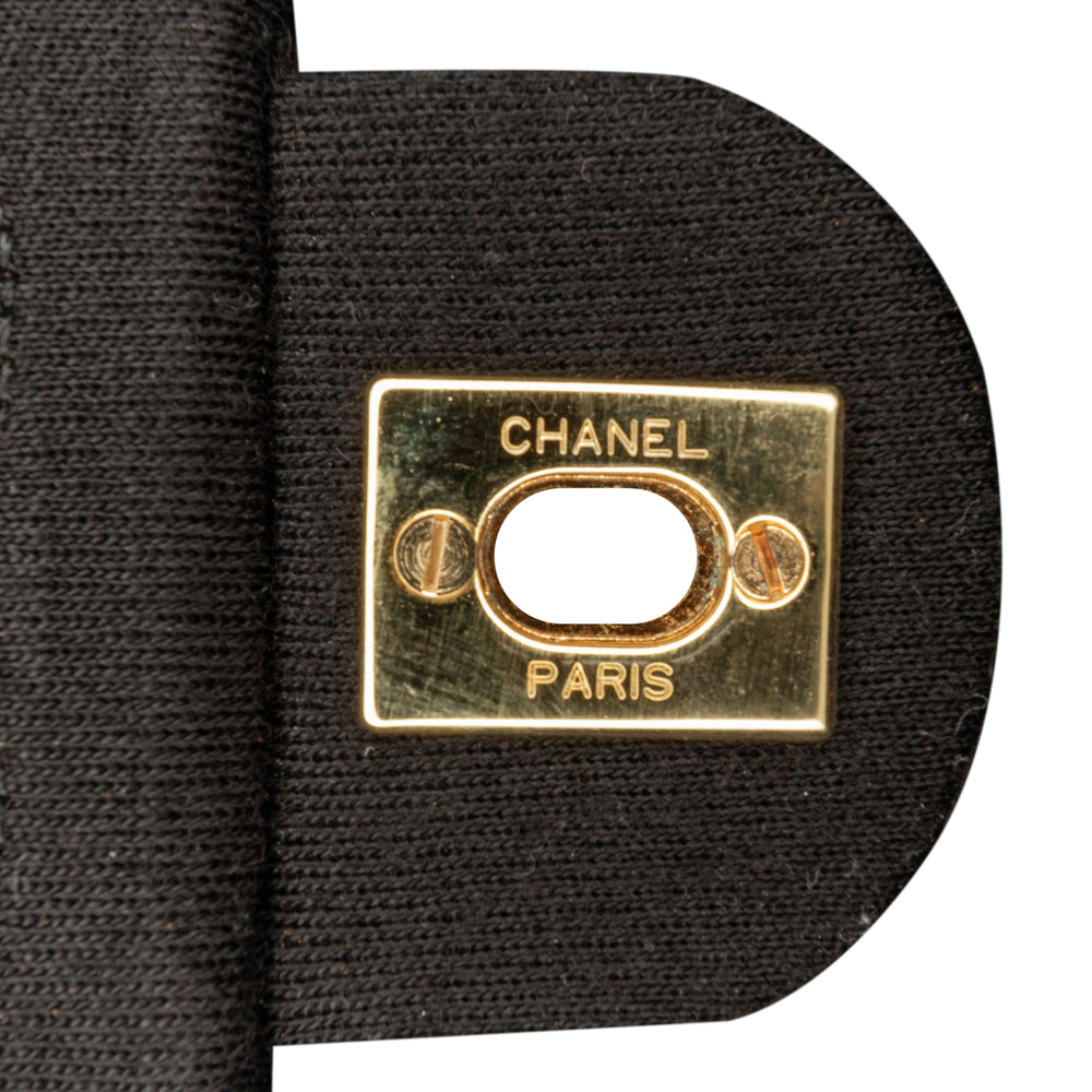 Chanel Mini Square Classic Jersey Flap Black