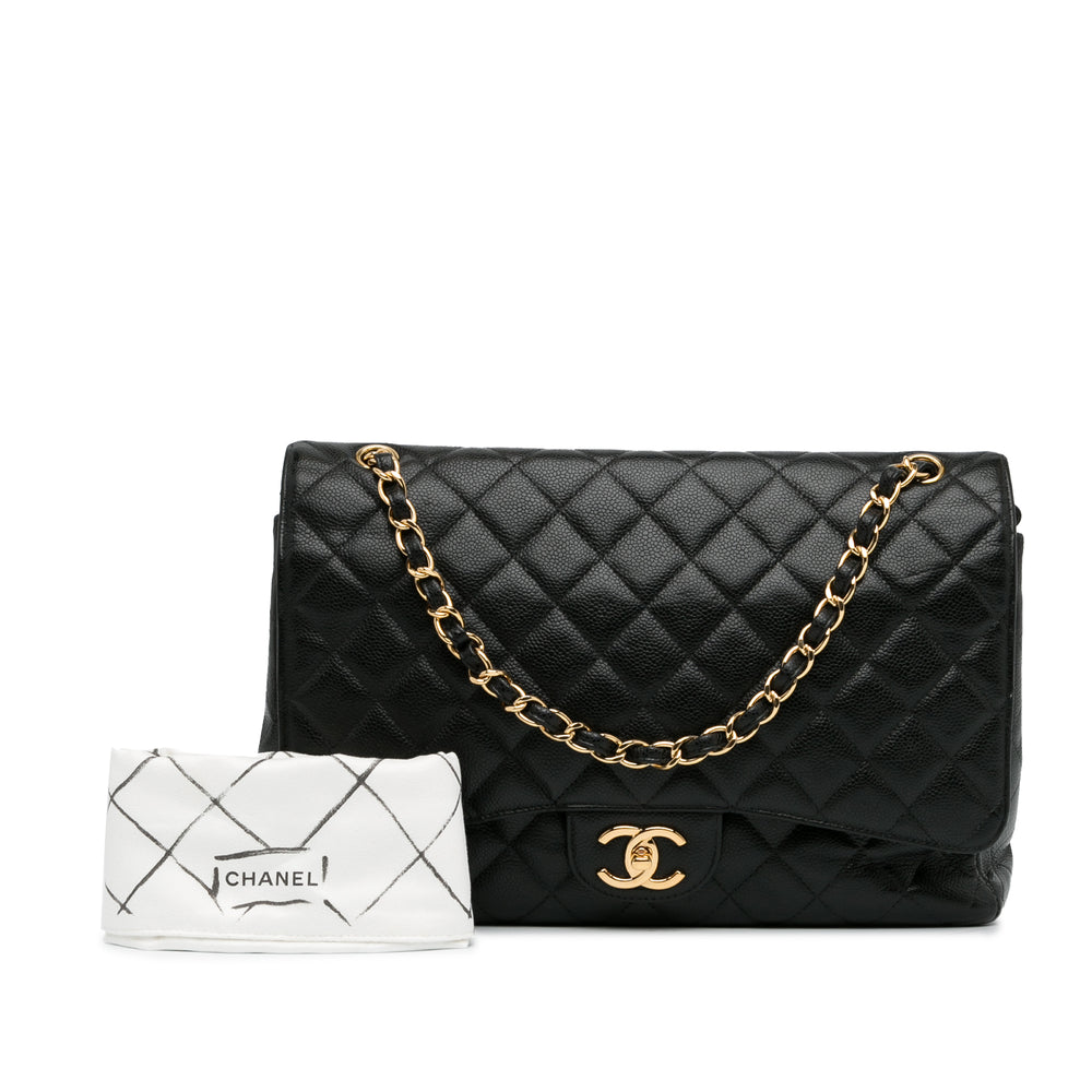 Chanel Maxi Classic Caviar Double Flap Black