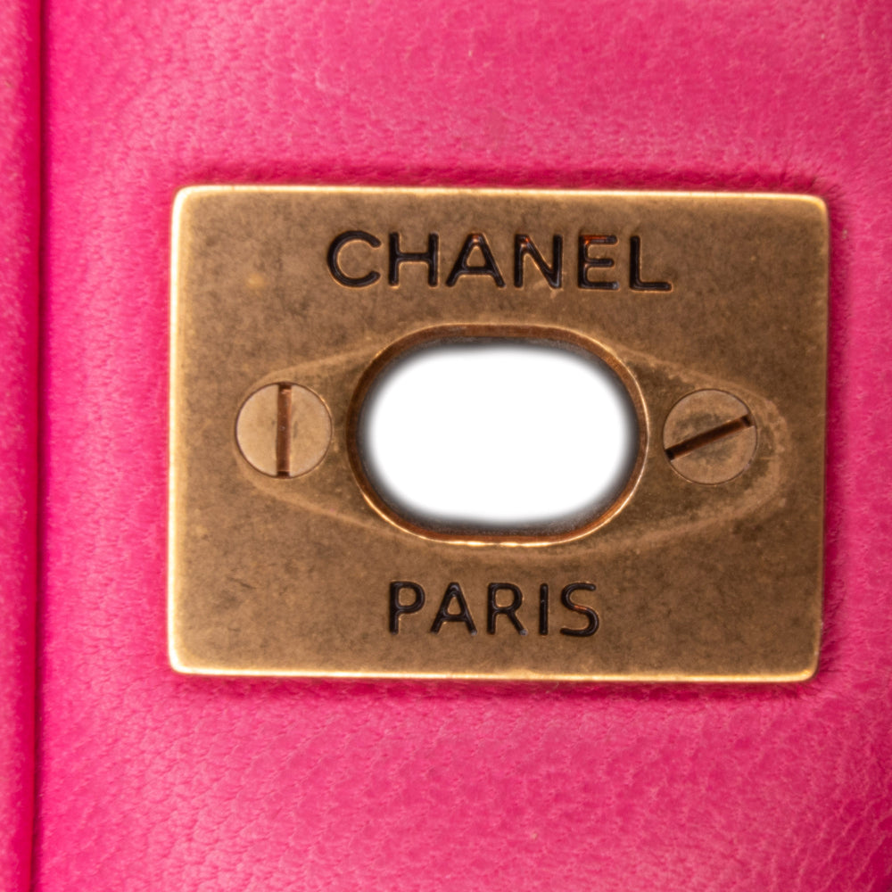 Chanel Mini Square Classic Lambskin Chevron Flap Pink