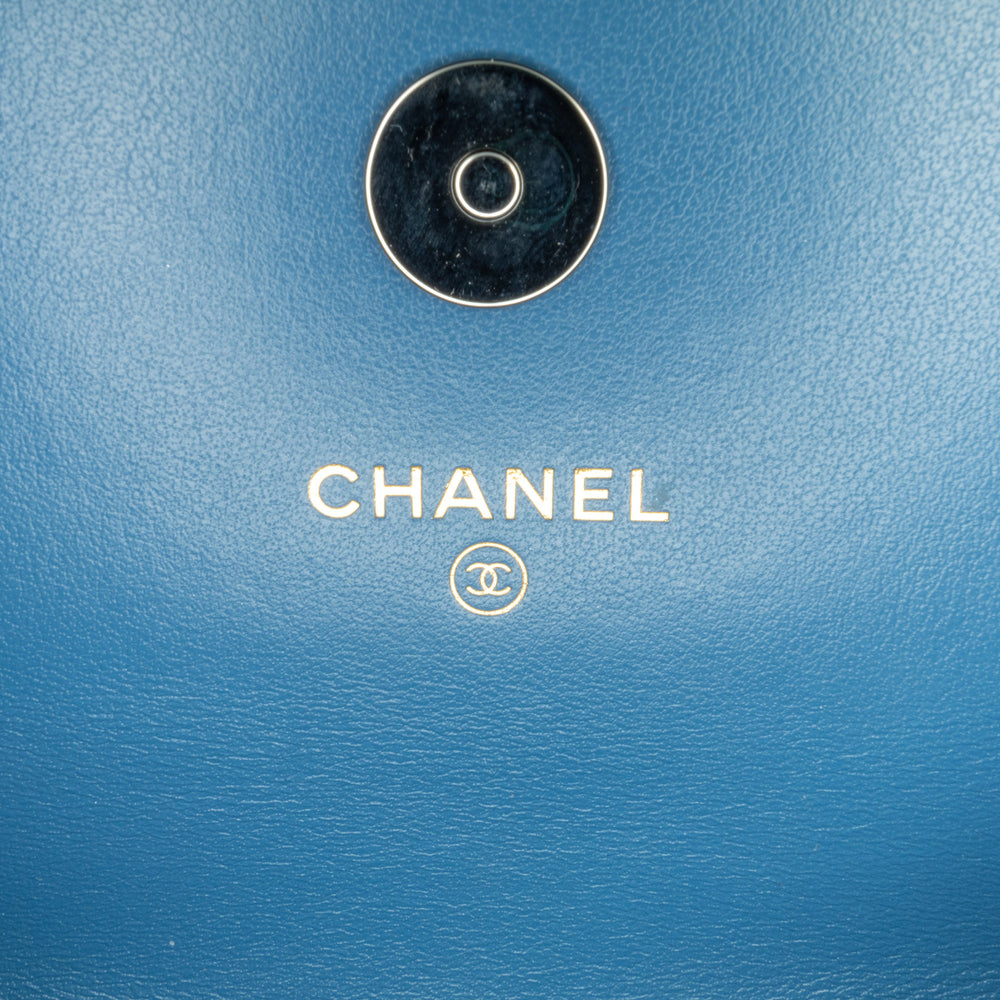 Chanel Denim 19 Phone Holder with Chain Blue