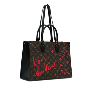 Louis Vuitton Limited Edition Monogram Fall In Love OntheGo Tote MM Brown