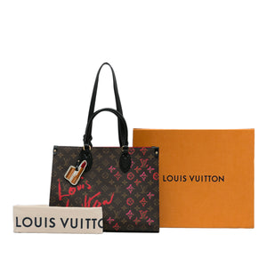 Louis Vuitton Limited Edition Monogram Fall In Love OntheGo Tote MM Brown