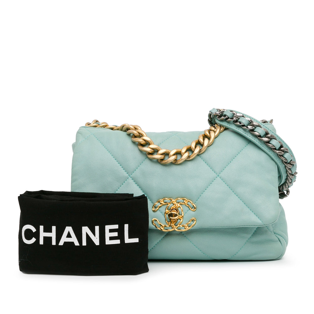 Chanel Medium Lambskin 19 Flap Blue