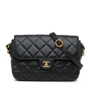 Chanel Quilted Caviar Single Flap Black