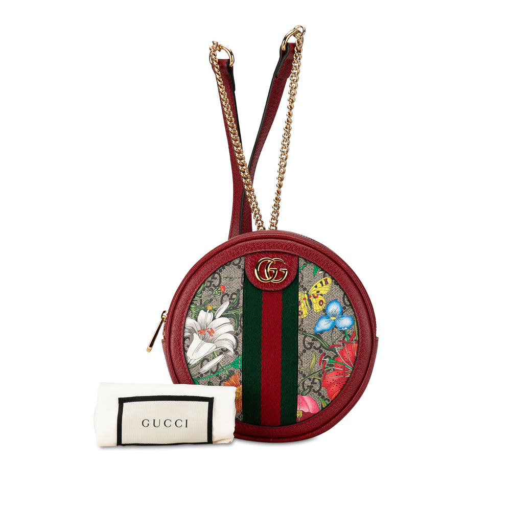 Gucci GG Supreme Flora Ophidia Backpack Red