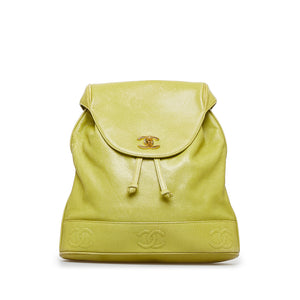 Chanel Caviar Triple CC Backpack Green