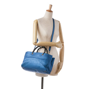 Gucci Medium Bamboo Shopper Blue