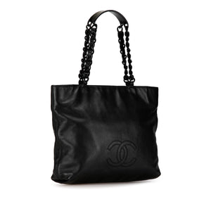 Chanel CC Lambskin Chain Tote Black