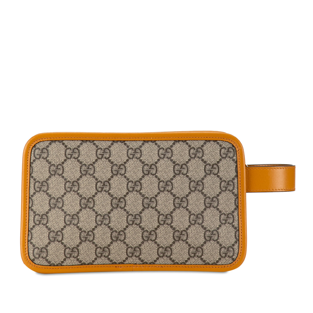 Gucci GG Supreme Interlocking G Clutch Brown