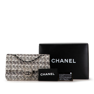 Chanel Medium Classic Tweed Double Flap White