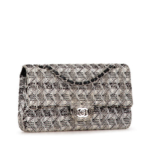 Chanel Medium Classic Tweed Double Flap White