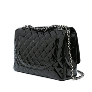 Chanel Maxi Classic Patent Double Flap Black