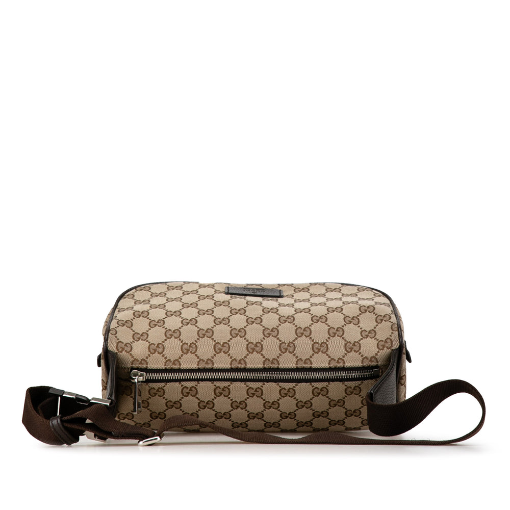 Gucci GG Canvas Waist Pouch Brown