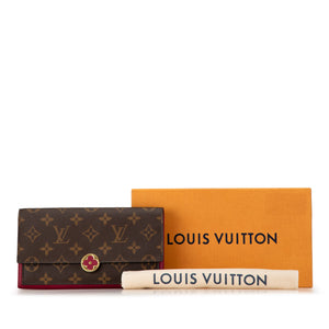 Louis Vuitton Monogram Flore Long Wallet Brown