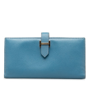 Hermès Epsom Bearn Wallet Blue