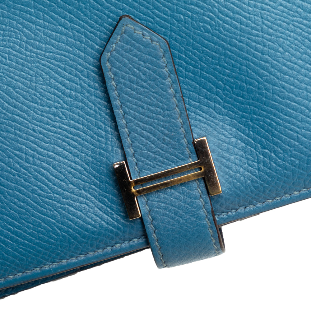 Hermès Epsom Bearn Wallet Blue