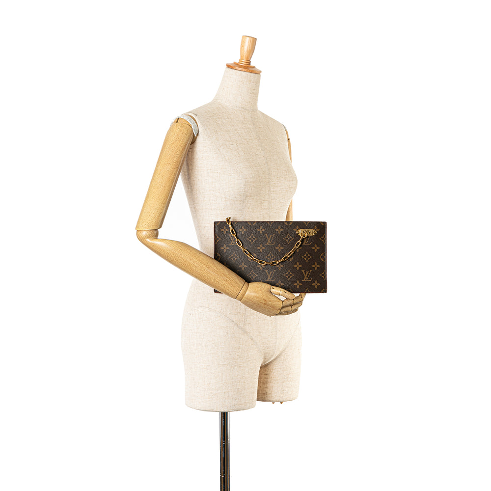 Louis Vuitton Monogram Legacy Chain Clutch Brown