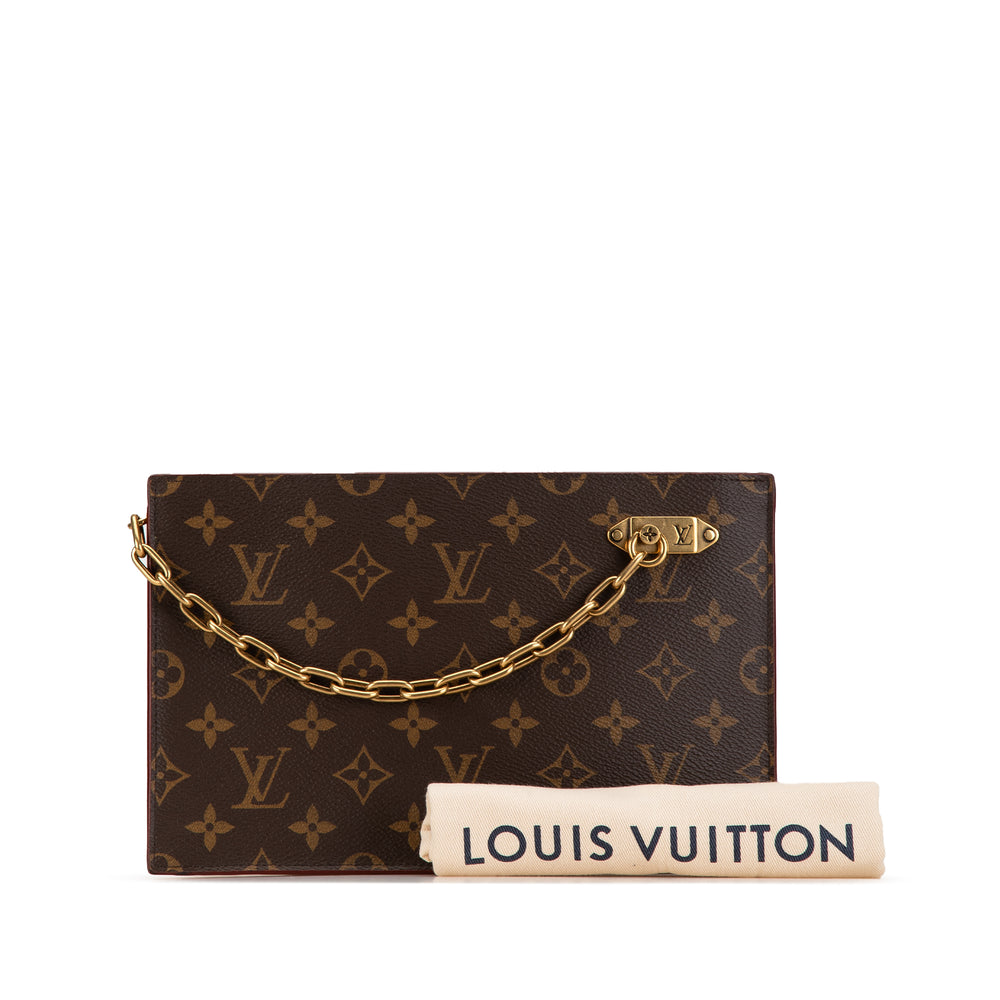 Louis Vuitton Monogram Legacy Chain Clutch Brown