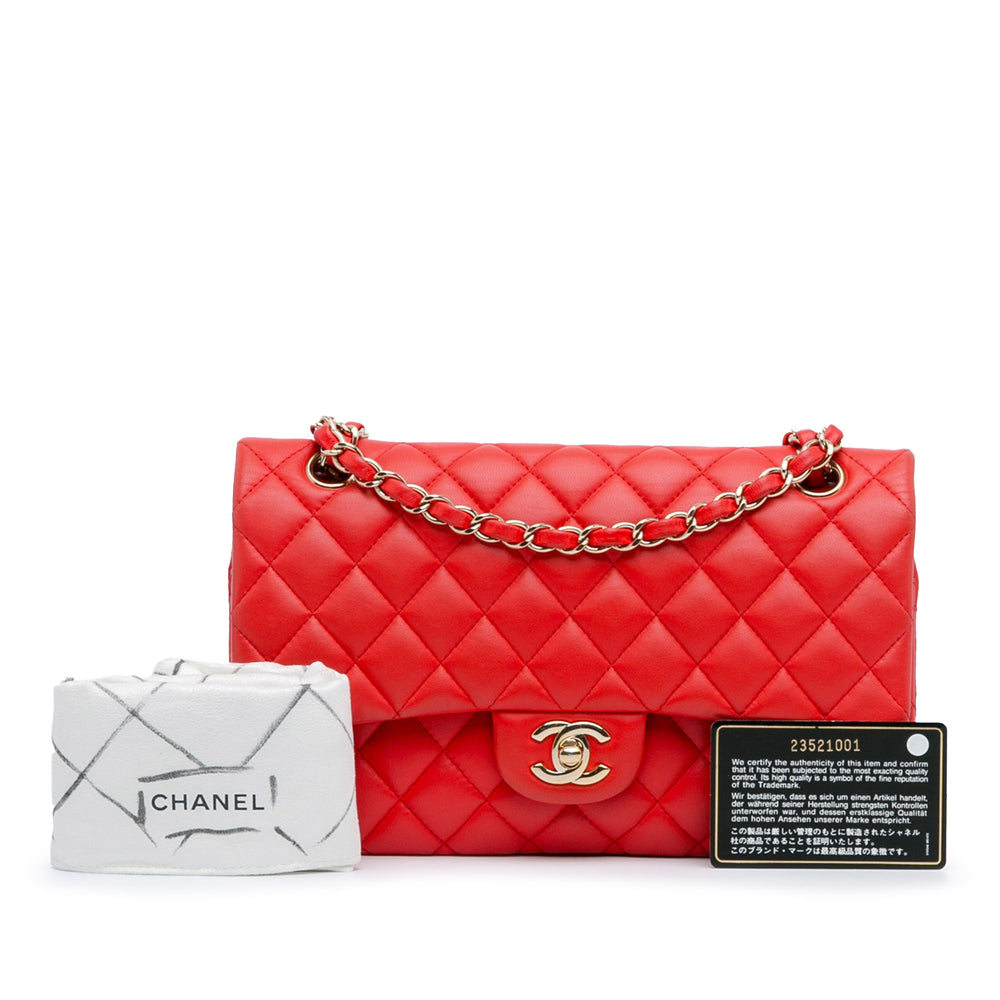 Chanel Medium Classic Lambskin Double Flap Red