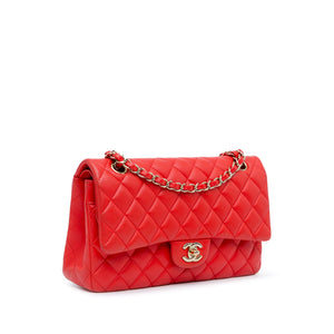 Chanel Medium Classic Lambskin Double Flap Red