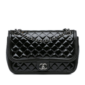 Chanel Jumbo Patent Classic Twist Flap Black