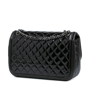 Chanel Jumbo Patent Classic Twist Flap Black