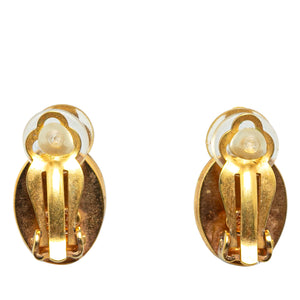 Chanel Gold Plated CC Clip On Earrings Gold