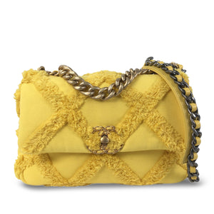 Chanel Medium 19 Canvas Flap Yellow