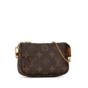 Louis Vuitton Monogram Mini Pochette Accessoires Brown