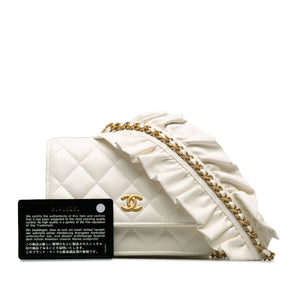 Chanel Romance Lambskin Wallet On Chain White