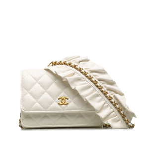 Chanel Romance Lambskin Wallet On Chain White