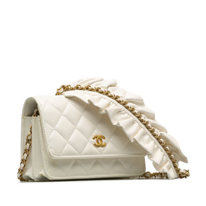 Chanel Romance Lambskin Wallet On Chain White