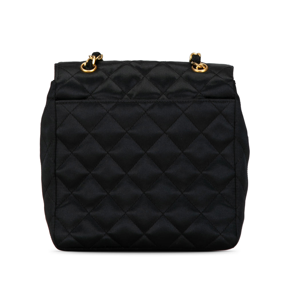 Chanel CC Quilted Satin Crossbody Black