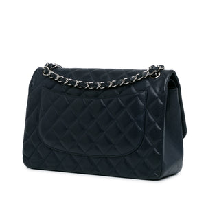 Chanel Jumbo Classic Caviar Double Flap Blue